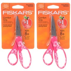 Fiskars 6″ Student Scissors Comfort Grip Pink Floral Ages 8+ (2 Pack)