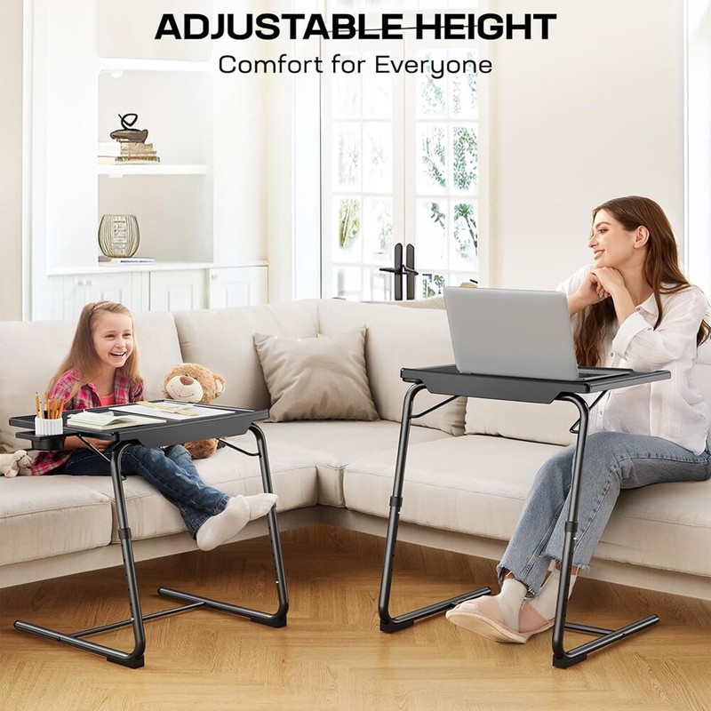 Foldable TV Dinner Tray on Bed & Sofa with Adjustable 6 Height & 3 Tilt Angle gallery