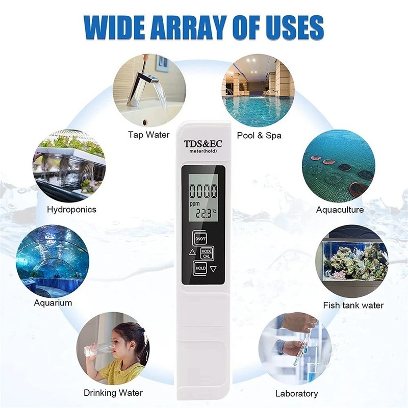 3 in 1 TDS EC Temperature Meter Digital Water Quality Tester Pen 0–9990ppm gallery