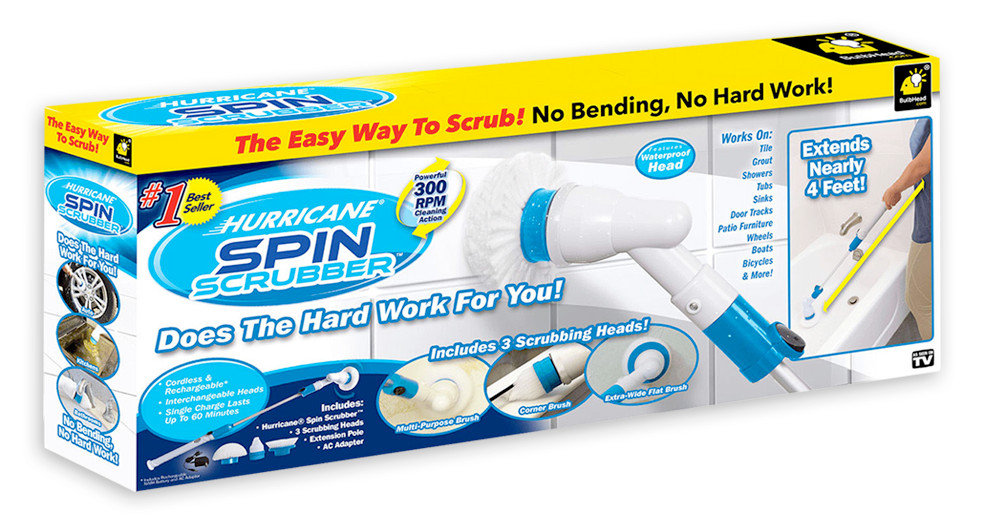 ORIGINAL HURRICAN SPIN SCRUBBER richargeable spin brush with 3 BRUSHES , ONTEL gallery