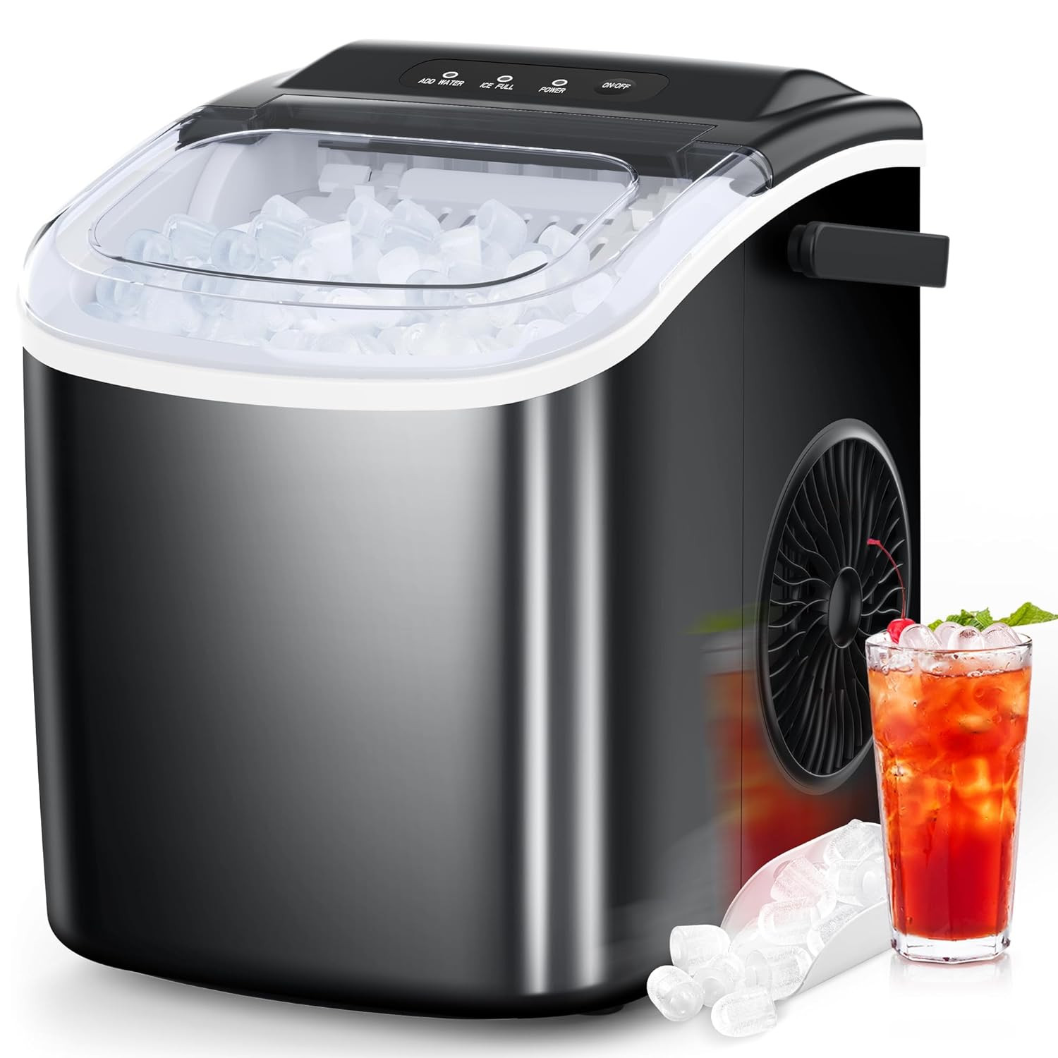 Ice Maker Countertop, Portable Ice Machine with Self-Cleaning, 26.5Lbs/24Hrs, 9 gallery