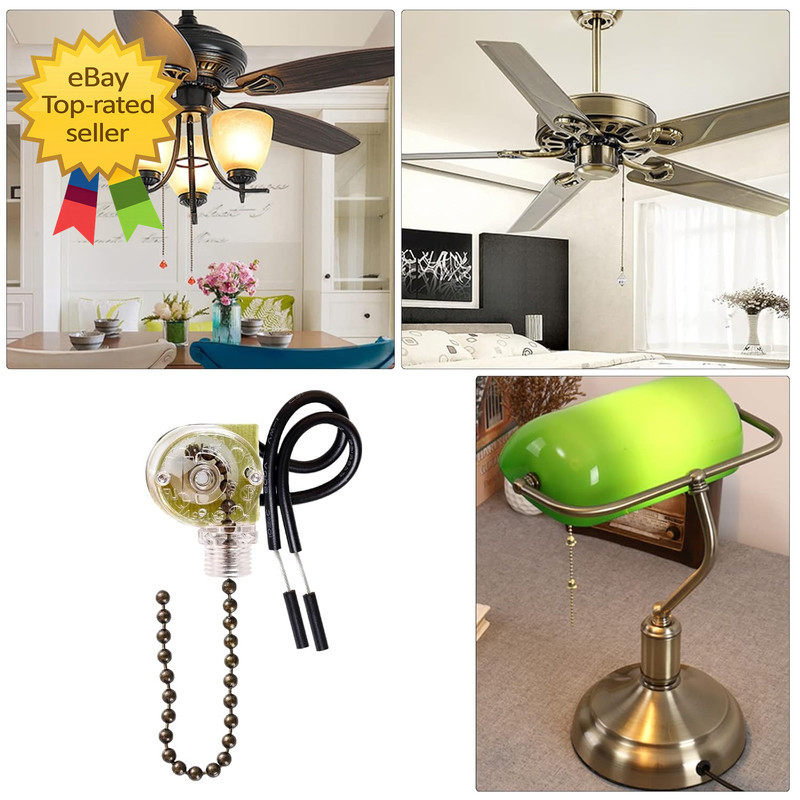 3 Pack Ceiling Fan Pull Chain Switch Zing Ear ZE 109 Two-Wire Light Switch Contr gallery