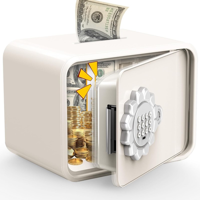Mini Digital Safe Box with Keypad Lock and Auto Door for Cash Jewelry, Kids Gift gallery
