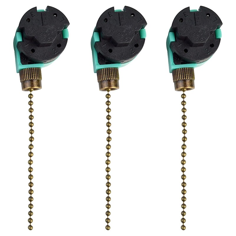 3 Pack Ceiling Fan Switch 3 Speed 4 Wire ZE-268S6 Fan Pull Chain Switch8457 gallery