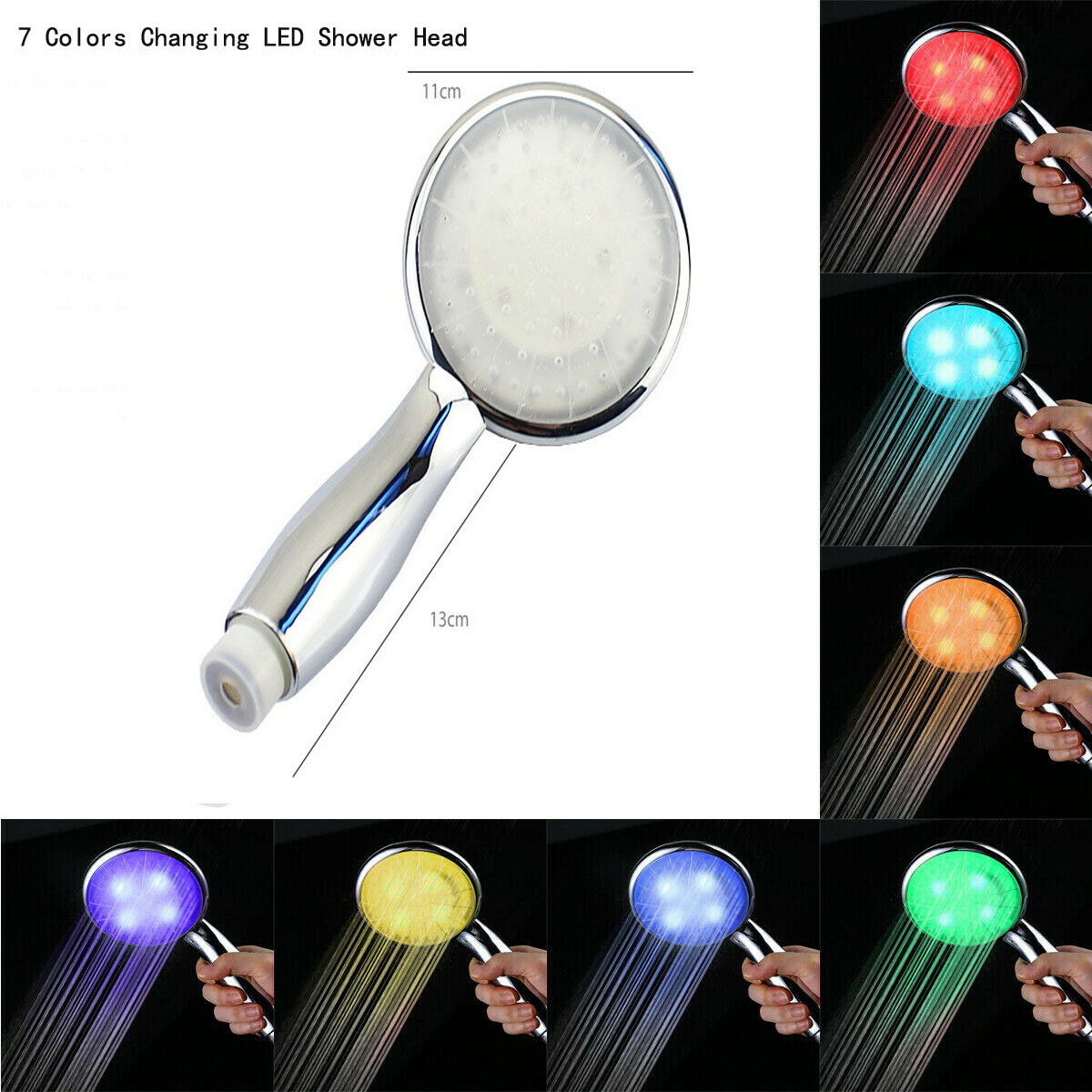 TECHTONGDA 7 Colors Changing LED for Home Bathroom Shower Head Brand New gallery