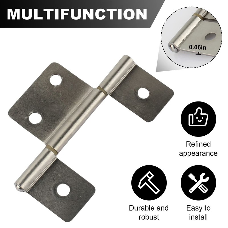 Three Leaf Non Mortised Hinge 3.46" Silver 1.51" Middle Leaf - For Mobile Home gallery