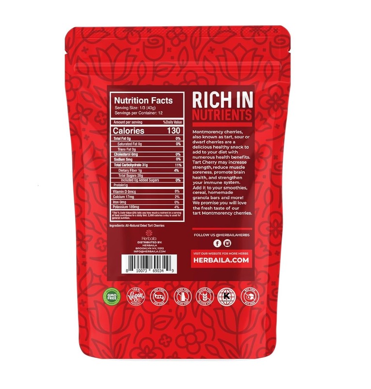 Convenient Dried Montmorency Cherries - 1lb Snack, Versatile Kitchen Ingredient gallery