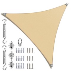 Super Ring Triangle Sun Shade Sail Canopy Outdoor With 10″ Hardware Kit