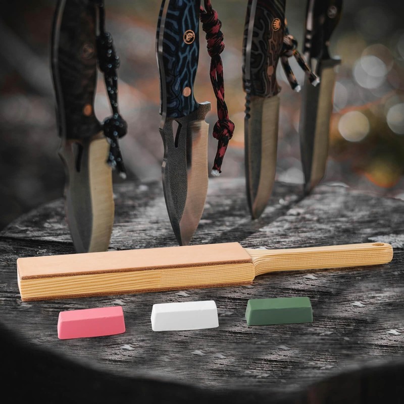 Oversize Double Sided Leather Strop Kit3 Knife Stropping Leatherwith Ergonomi gallery