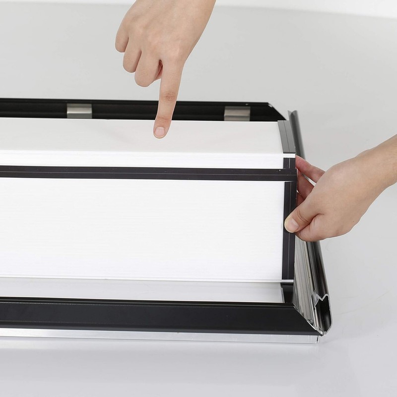 Portable Snap Poster Frame 1.25" Aluminum Front Loading Wall Mount 40x60 Black gallery