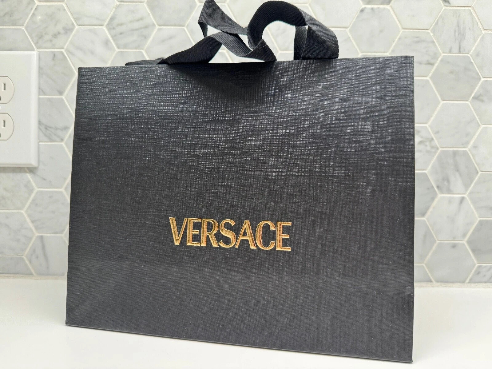 Versace Shopping Bag & Gift Box Black/Gold - Small, Medium, Large - Choose Size gallery