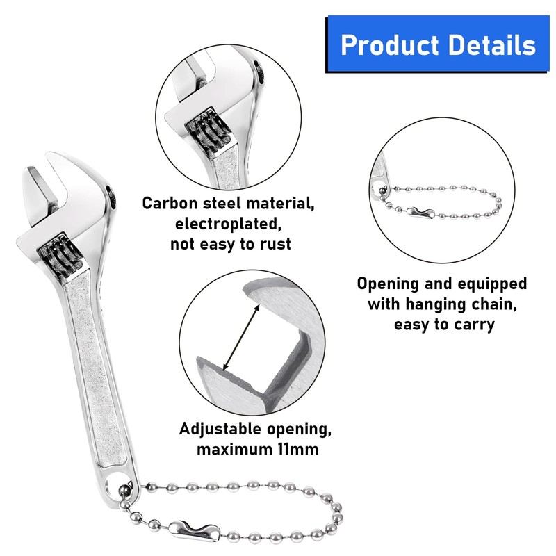2 Pcs 2.5'' Adjustable Spanner Mini Nut Wrench, Tiny Wrench Small CrescentWrench gallery