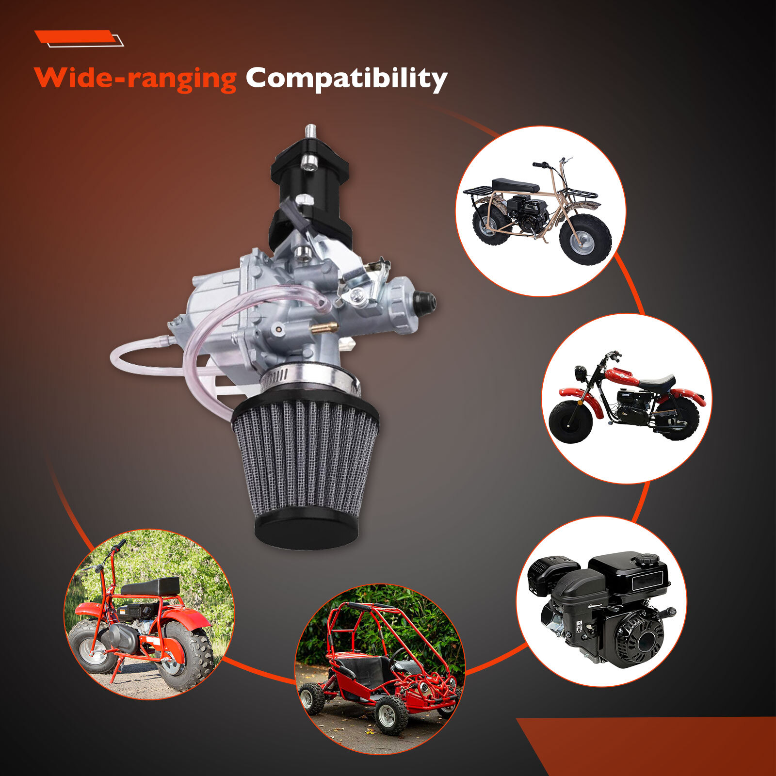 VM22 212cc Carburetor Kit For Mini Bike Baja Coleman CT200U BT200X M200 KT196 gallery