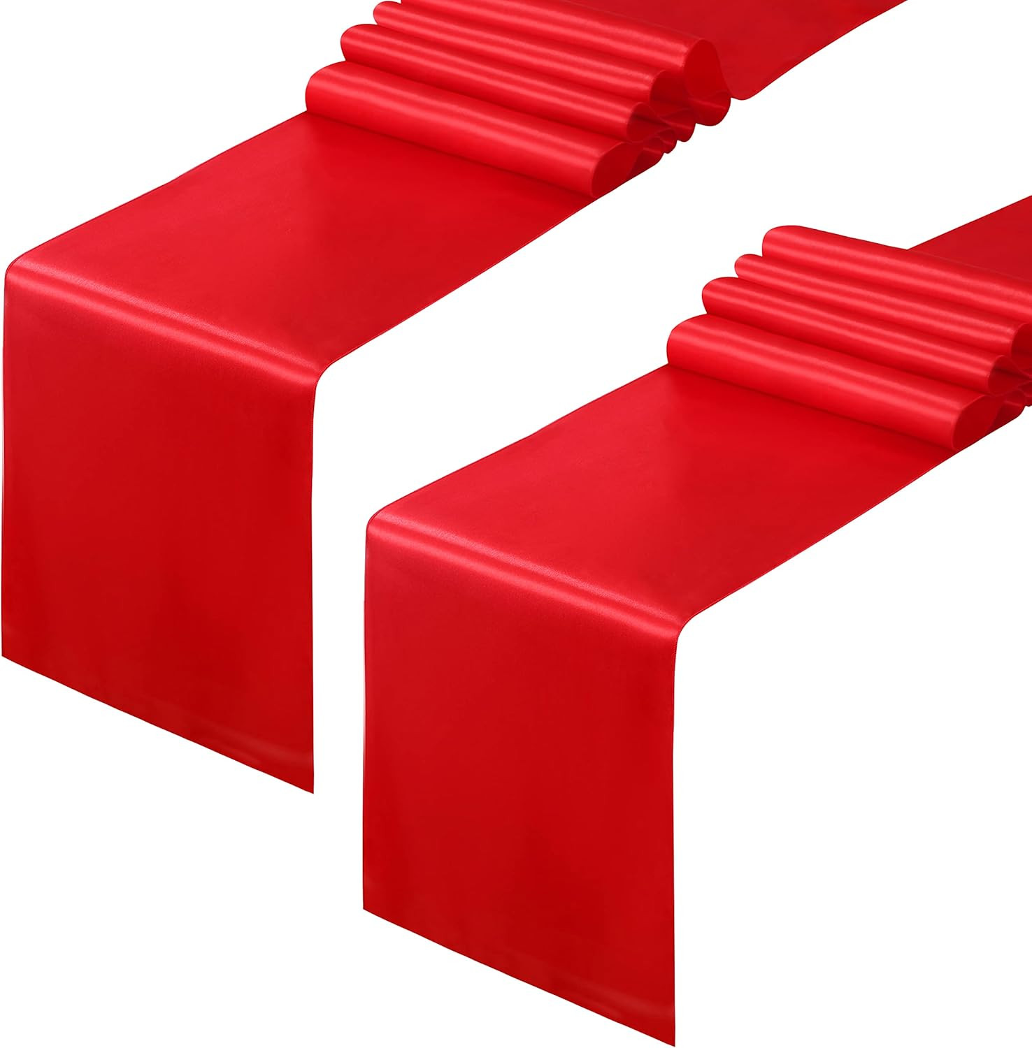 2 Pack Red Satin Table Runner 12 X 108 Inch, Smooth Table Runners for Wedding Ba gallery