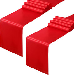 2 Pack Red Satin Table Runner 12 X 108 Inch, Smooth Table Runners for Wedding Ba