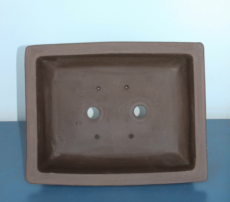 Chinese Guangzhou Unglazed Rectangle 12"L x 9"W x 5"H Ceramic Bonsai Pot gallery