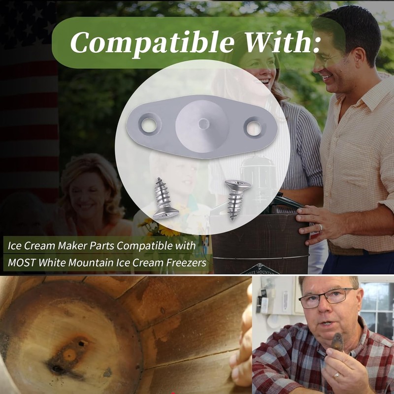 Replace Tub Center Part For White Mountain Ice Cream Makers Freezers w/Screws gallery