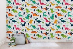 3D Dinosaur Tree Cartoon Pattern Wallpaper Wall Murals Removable Wallpaper