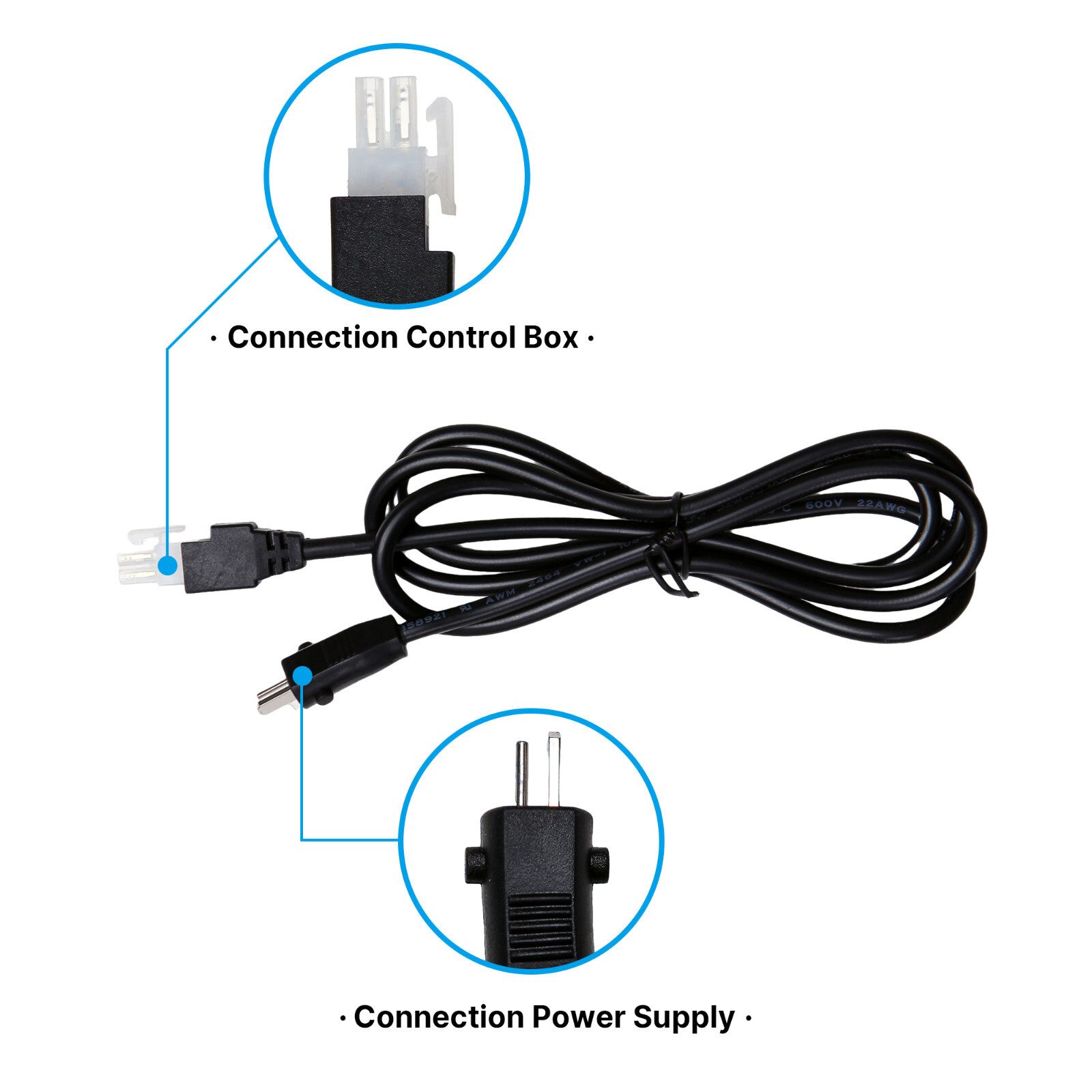 Adjustable Bed Base Input Power Cord Calbe for Tempurpedic Ergo Power Prong gallery