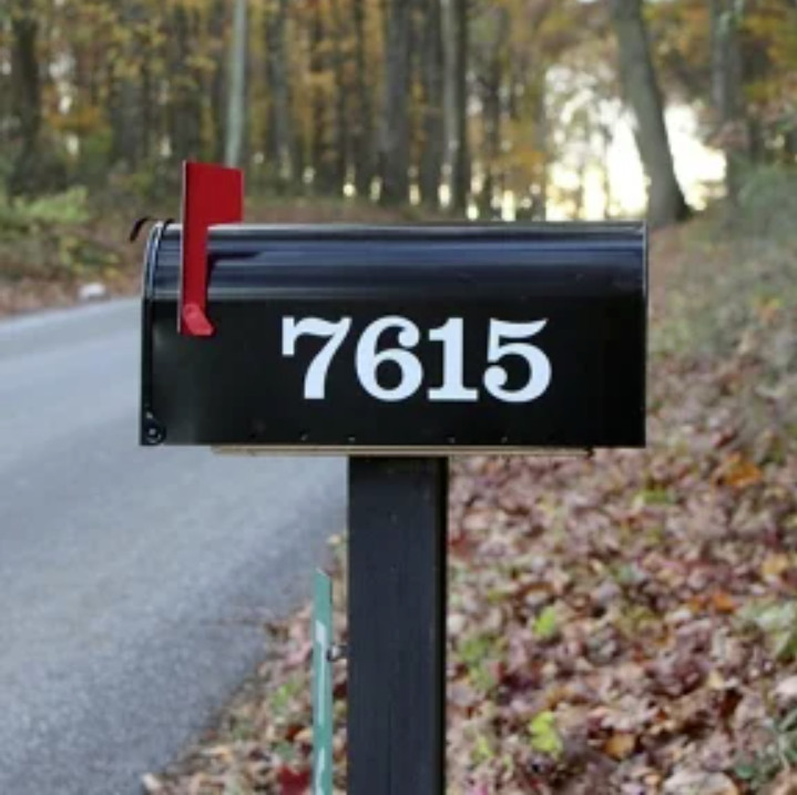 SET OF 2 Custom Mailbox Numbers Vinyl Decals / Stickers - Choose Size & Color gallery
