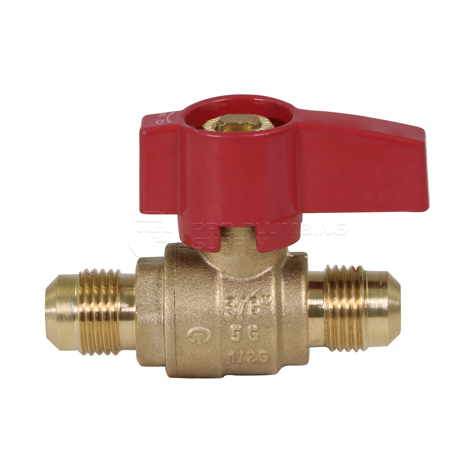 Midline Valve Premium Brass Gas Ball Valve with Flare Connections 3/8 in-1/2 in gallery