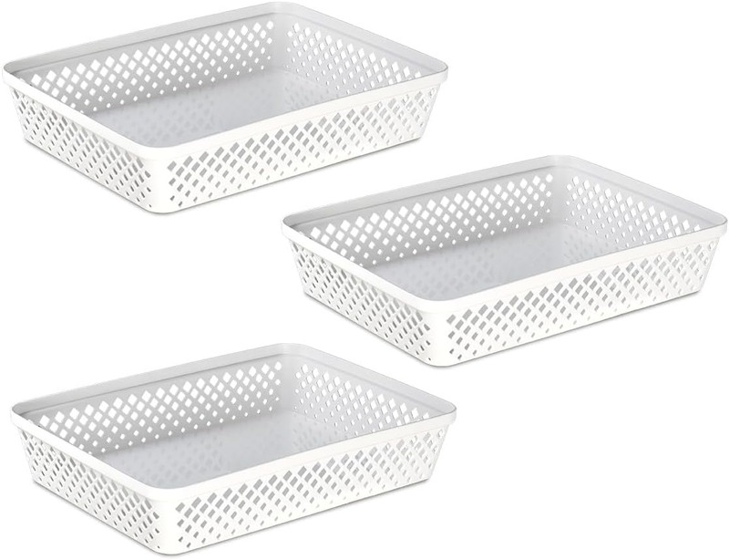 Plastic Storage Basket Set - Multipurpose Drawer Trays, Kitchen Pantry Container gallery