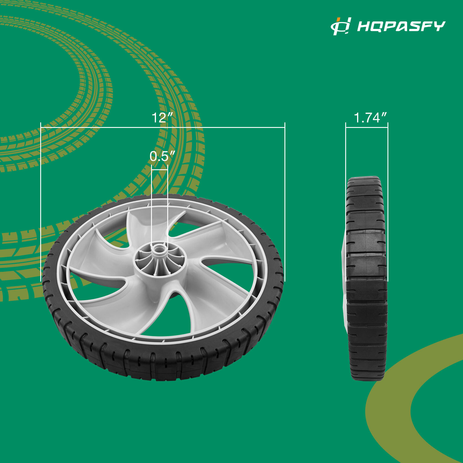12" Rear Lawn Mower Wheels For Craftsman Poulan Husqvarna Troy Bilt 490-324-0002 gallery