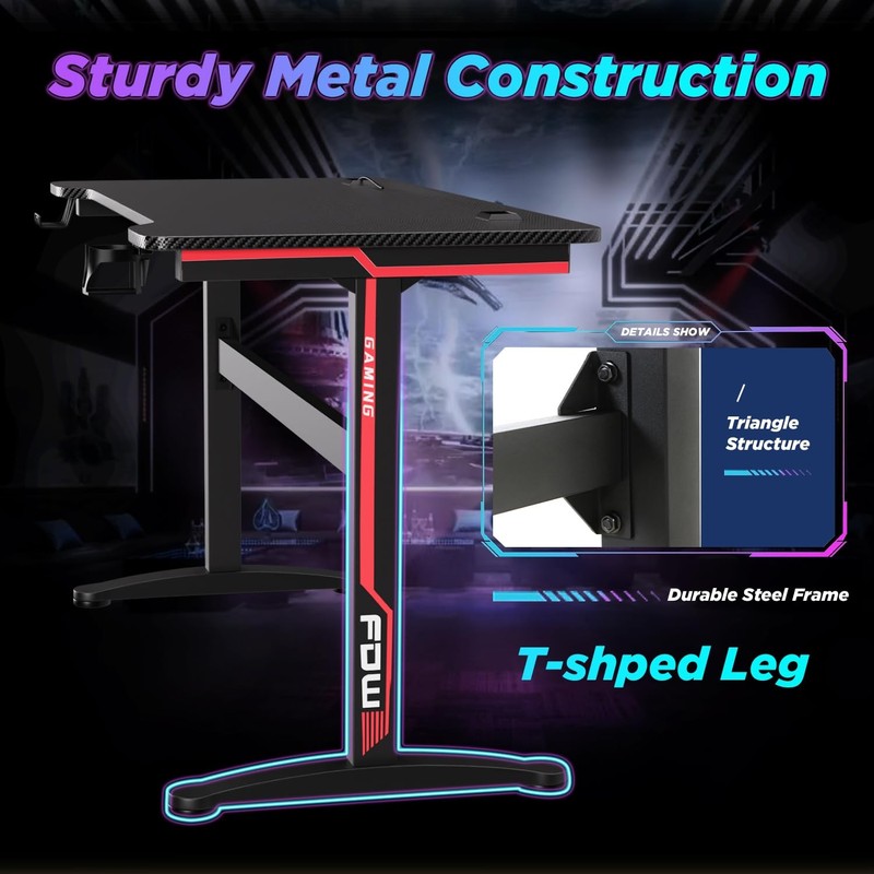 FDW 47 Inch Computer Desk Gaming Desk Writing Desk Office Desk Student PC Desk E gallery