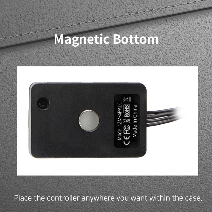 ARGB PC Fans Controller 4-Port Hub for 5V 3-Pin A-RGB, Easy Control Black gallery