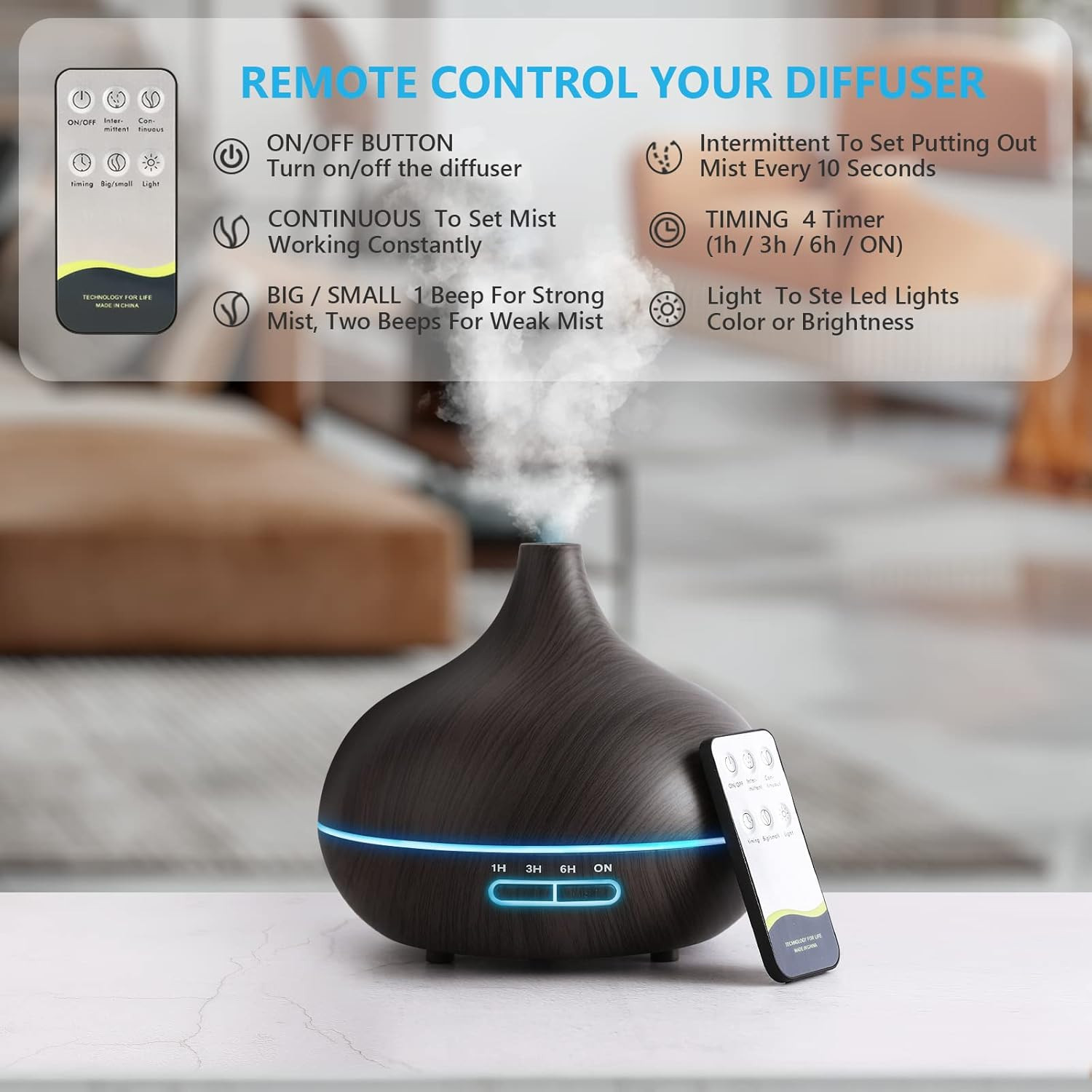 Diffusers for Essential Oils Large Room with Remote Control Aromatherapy gallery