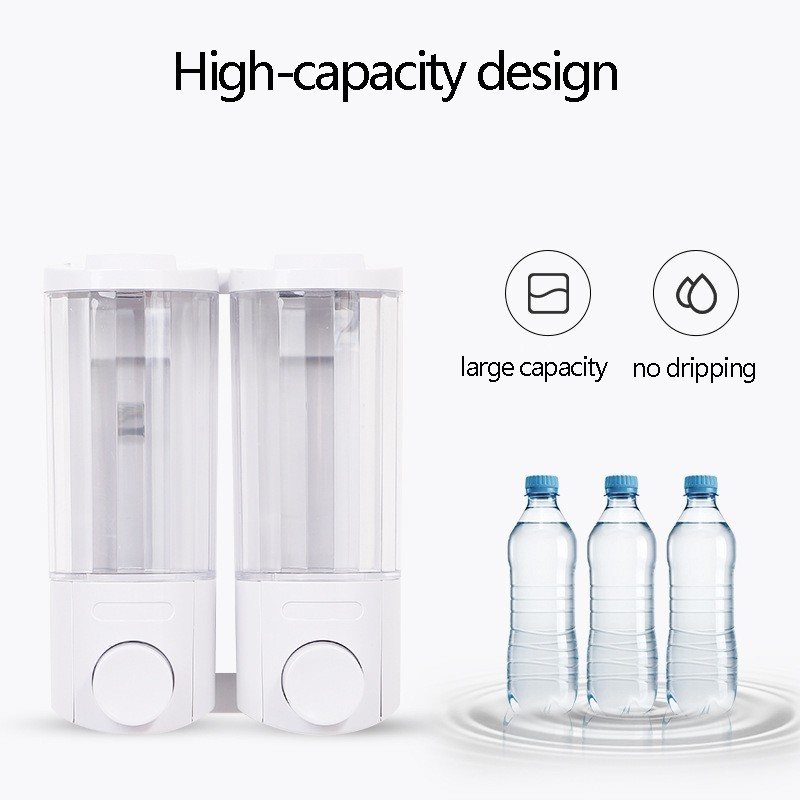 Soap Dispenser Bathroom Wall Mount Shower Shampoo Lotion Container Holder System gallery