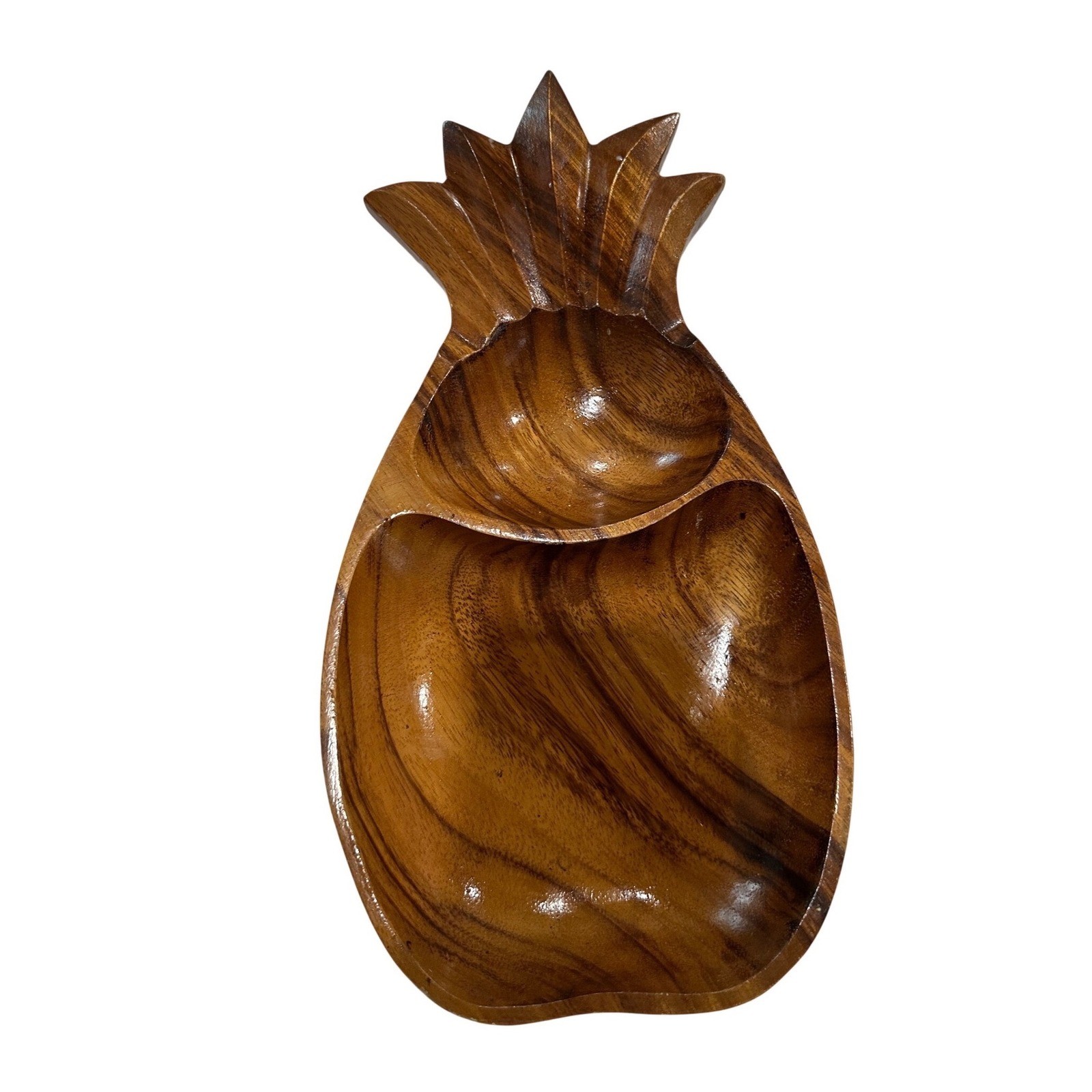 Handcrafted Monkey Pod Wood Pineapple Shaped Serving Bowl Made in Philippines gallery