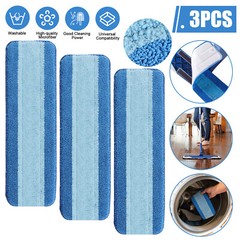 3Pcs Replacement Microfiber Cleaning Refill Pads For Bona Mop 18″ Reusable Tools