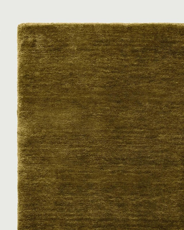 Hand Tufted Wool Area Rug | Solid Olive Green, Nordic Knots Home Decor 8x12 gallery