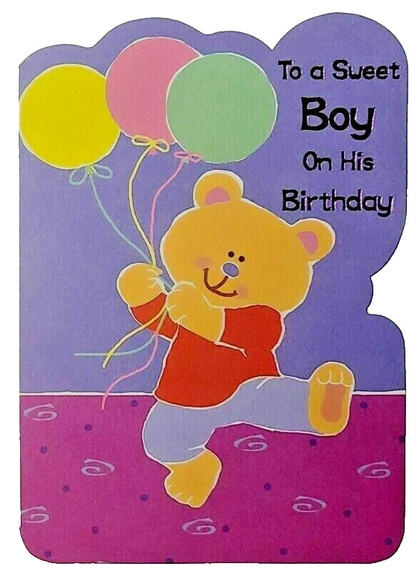 1 Birthday Greeting Card/Envelope Boy Kid Special Child Little Sweet Cute Bear gallery