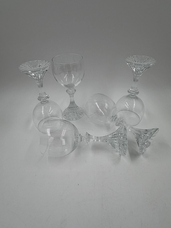 Crystal Wine Goblets Mikasa The Ritz Set Of 5 Vintage Art Deco Stemware gallery