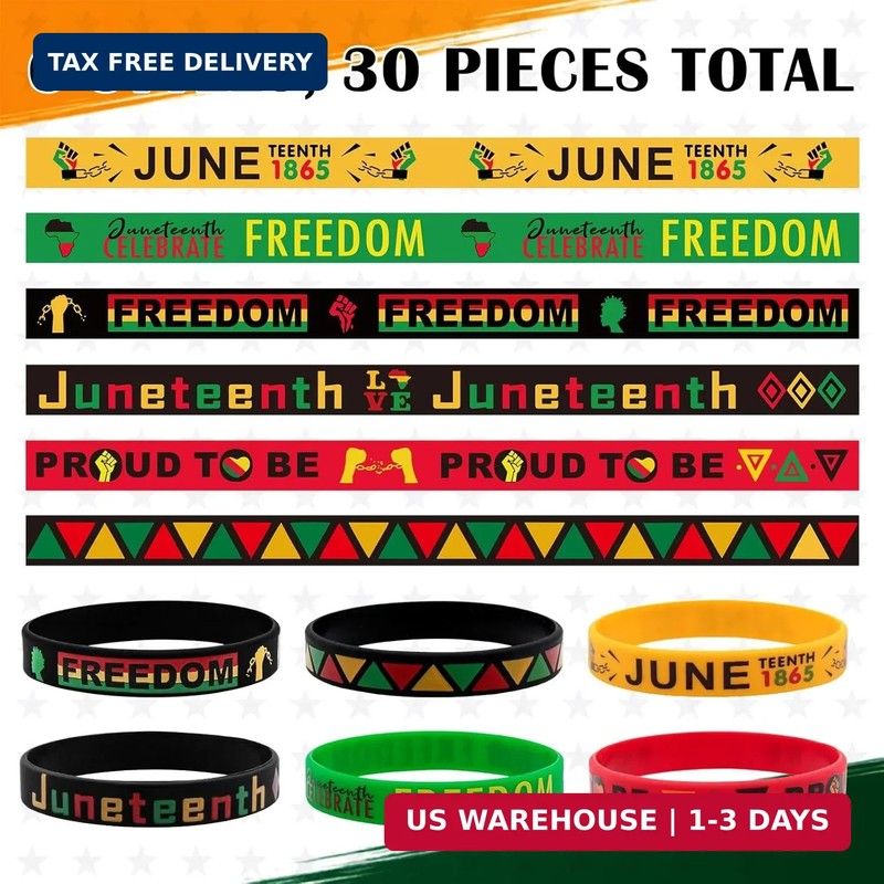 Juneteenth Bracelets Bulk 30PCS Freedom Day Juneteenth Party Favors Gifts Patrio gallery