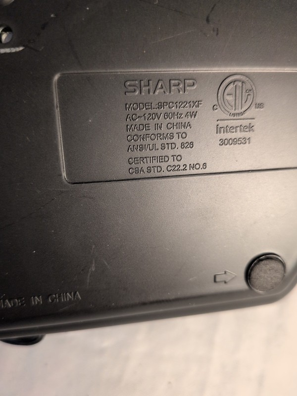 Sharp SPC1221XF Digital Alarm Clock Large Blue LED Display Black Tested Working gallery
