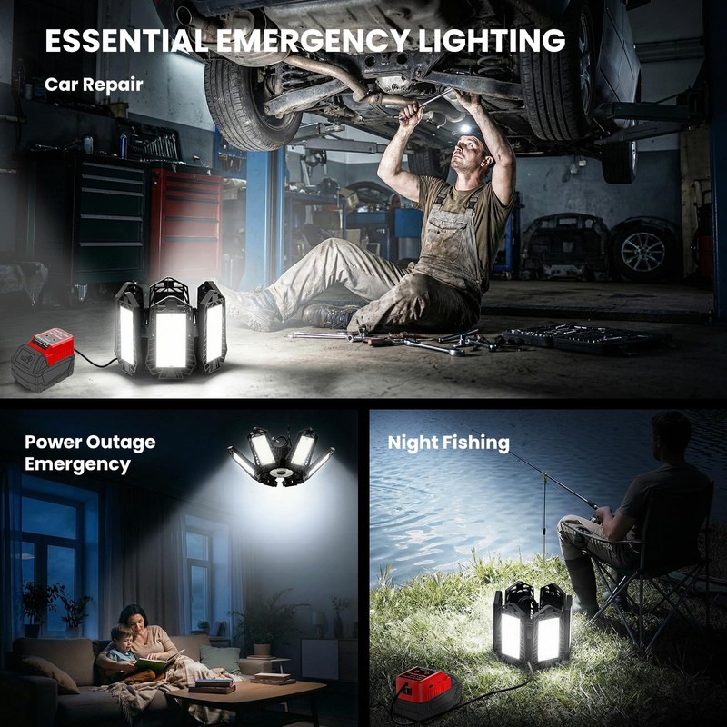 LED Work Light Compatible with Milwaukee M18 Battery - 68W 6800LM Ceiling Flo... gallery