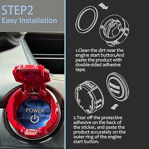 ???????? | Metal Mecha Push Start Button Cover, Car Press-A1-Red-Wordl gallery