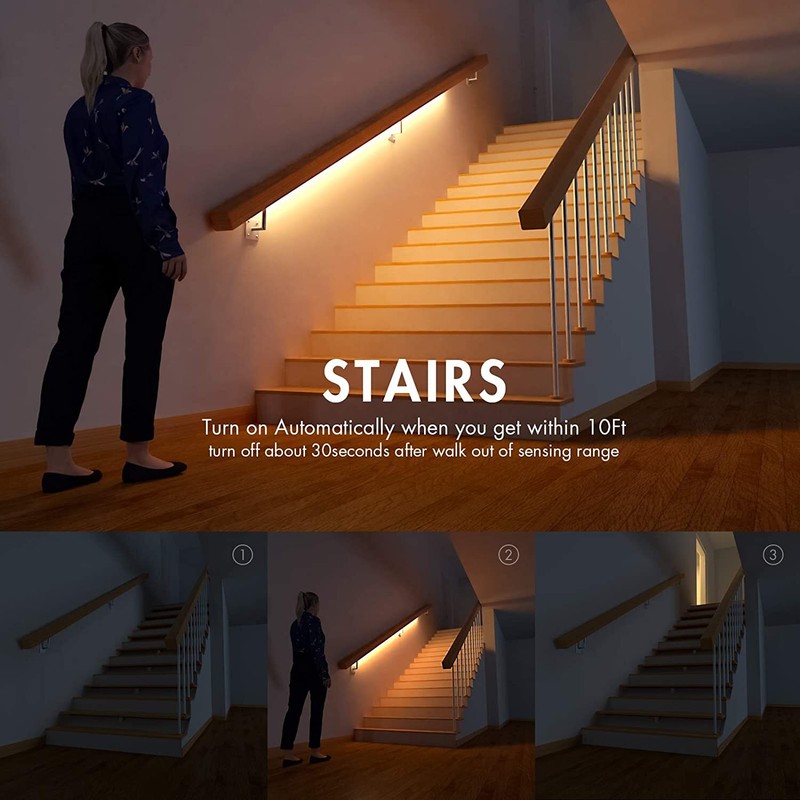 16.4ft Motion Activated LED Strip Light Waterproof for Kitchen, Bed, Stair gallery