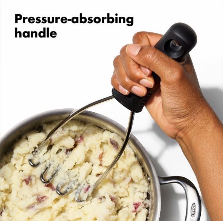 OXO Good Grips Potato Masher Stainless Steel Non-Slip Handle Black Silver gallery