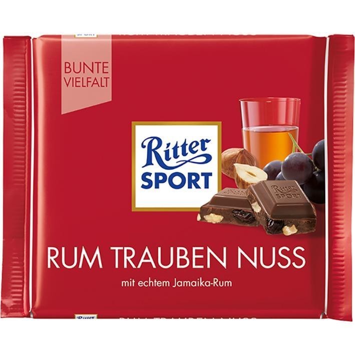 Ritter Sport Rum Raisin Hazelnut Chocolate 3.5 Oz / 100 gr (Pack of 12) gallery