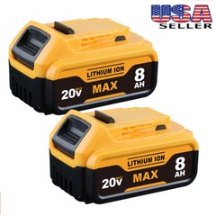 2 PACK battery FOR Dewalt DCB205 20 volt Lithium 8.0 amp DCB205-2 DCB206-2