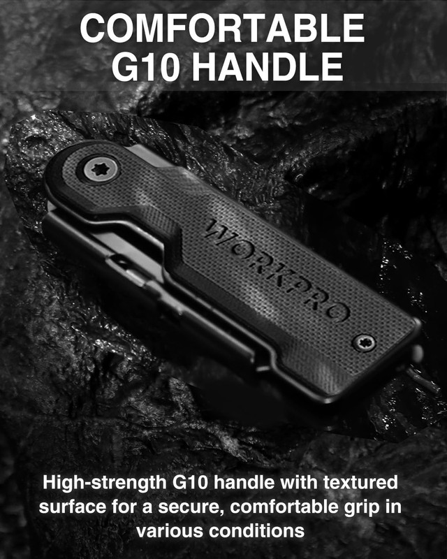 Utility Knife Set G10 Handle Box Cutter with Extra SK5 Blades, Folding Safety gallery