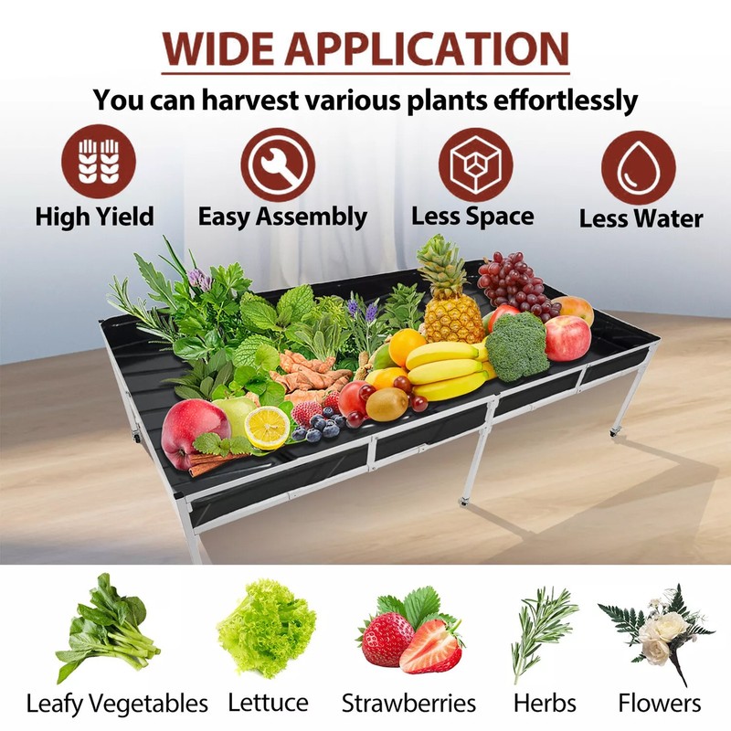 White Rolling Flood Table Stand Hydroponic Germination Trays Plants 4'x8', 4'x4' gallery