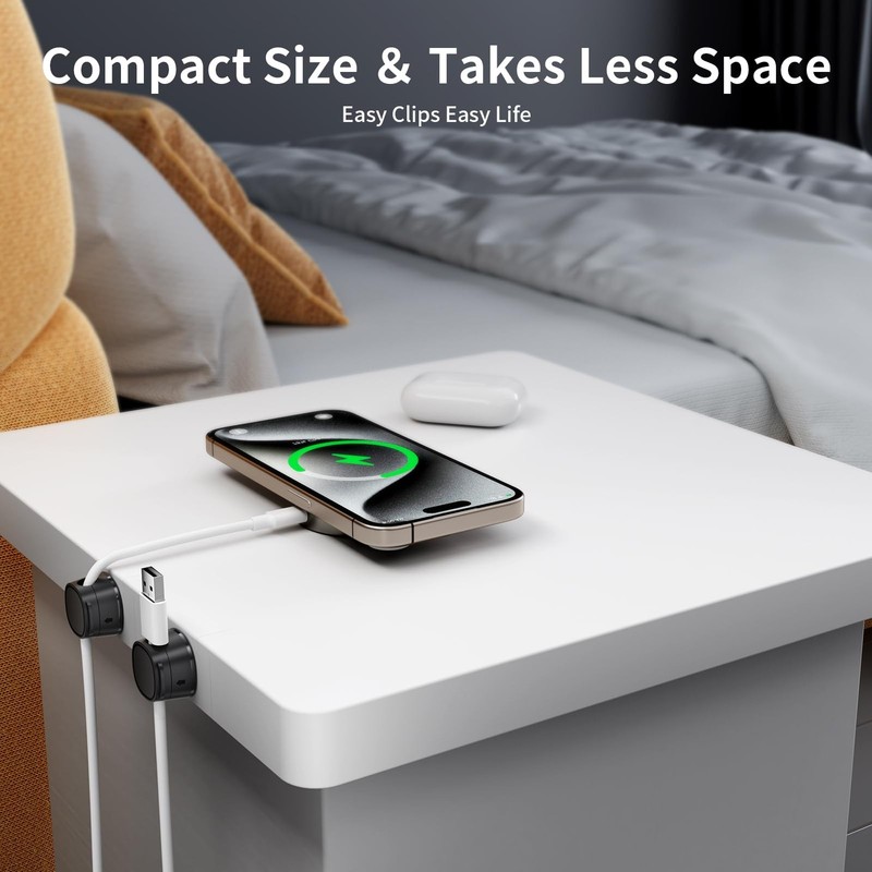 12 Pack Magnetic Cable Management Clips - Cord Organizer for Desk, Phone Char... gallery
