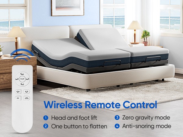 Adjustable Bed Frame Wireless Remote Electric Massage Full Queen King TXL Size gallery