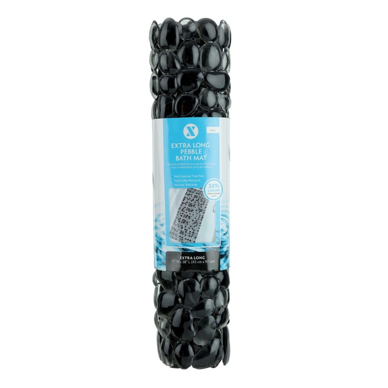 SlipX Solutions Extra Long Pebble Bath Mat - Dark Grey gallery