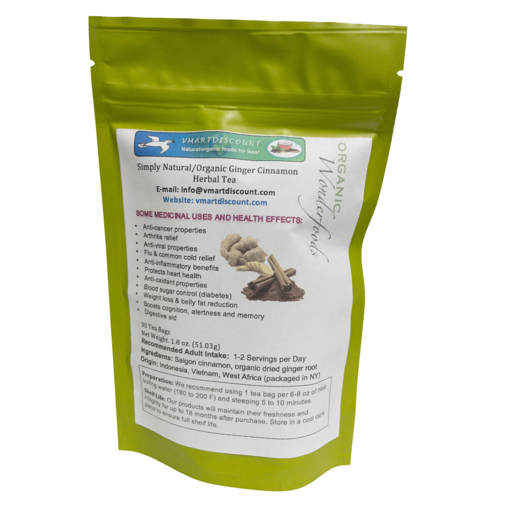Ginger Cinnamon Herbal Tea (Te de Jengibre y Canela) 30 Tea Bags, Heart Health gallery